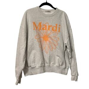 Mardi Mercredi 100% Cotton Gray Fleur Sweatshirt Crewneck Size One Size